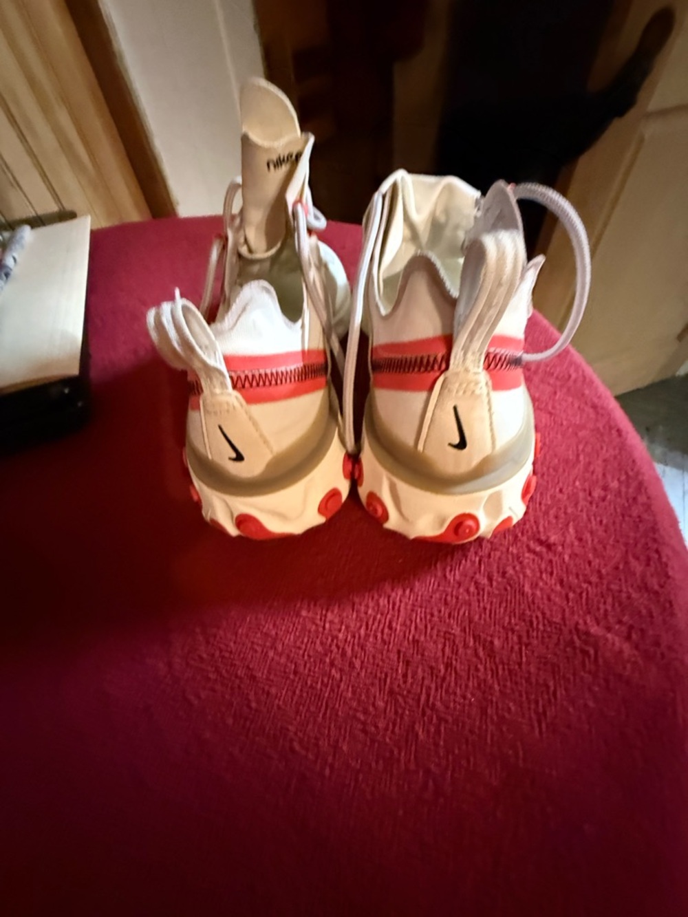 Womens React Element 55 Shoes Platinum Tint/Silver Lilac White and Red - Picture 9 of 9